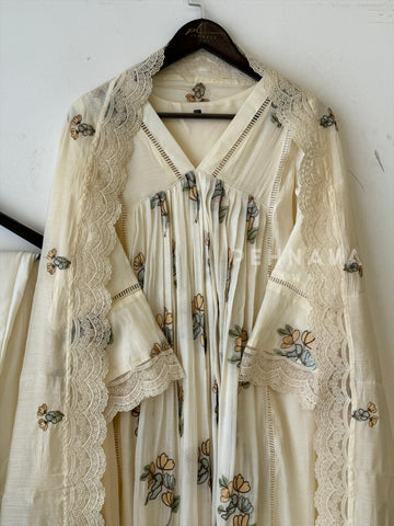 Soft Work Chanderi Set 12695