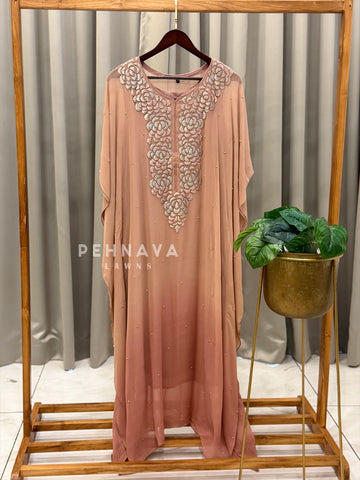 Glitter Applique Kaftan Suit