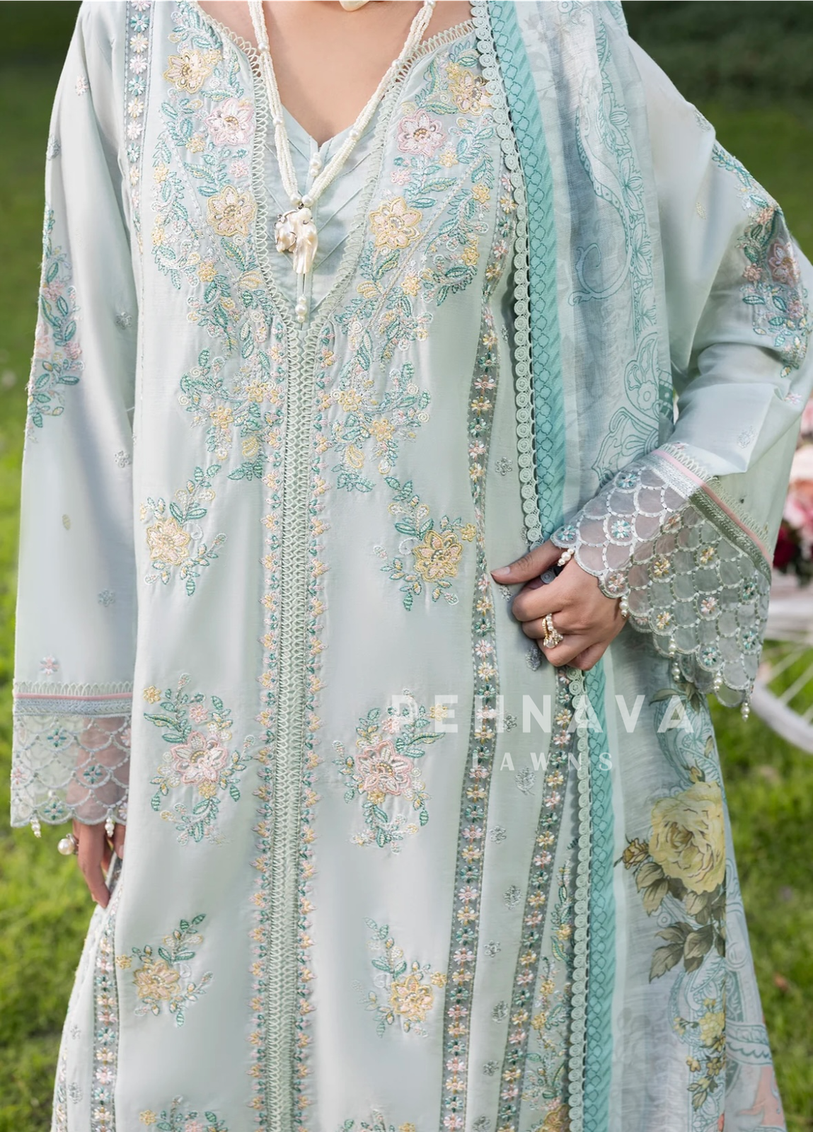 Zarqun Premium Cotton Embroidered Ensemble