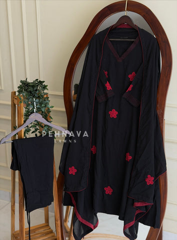 Floral Embroidered Suit