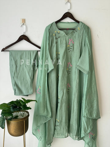 Floral Chanderi Ethnic Suit-3526 - Pehnava Lawns