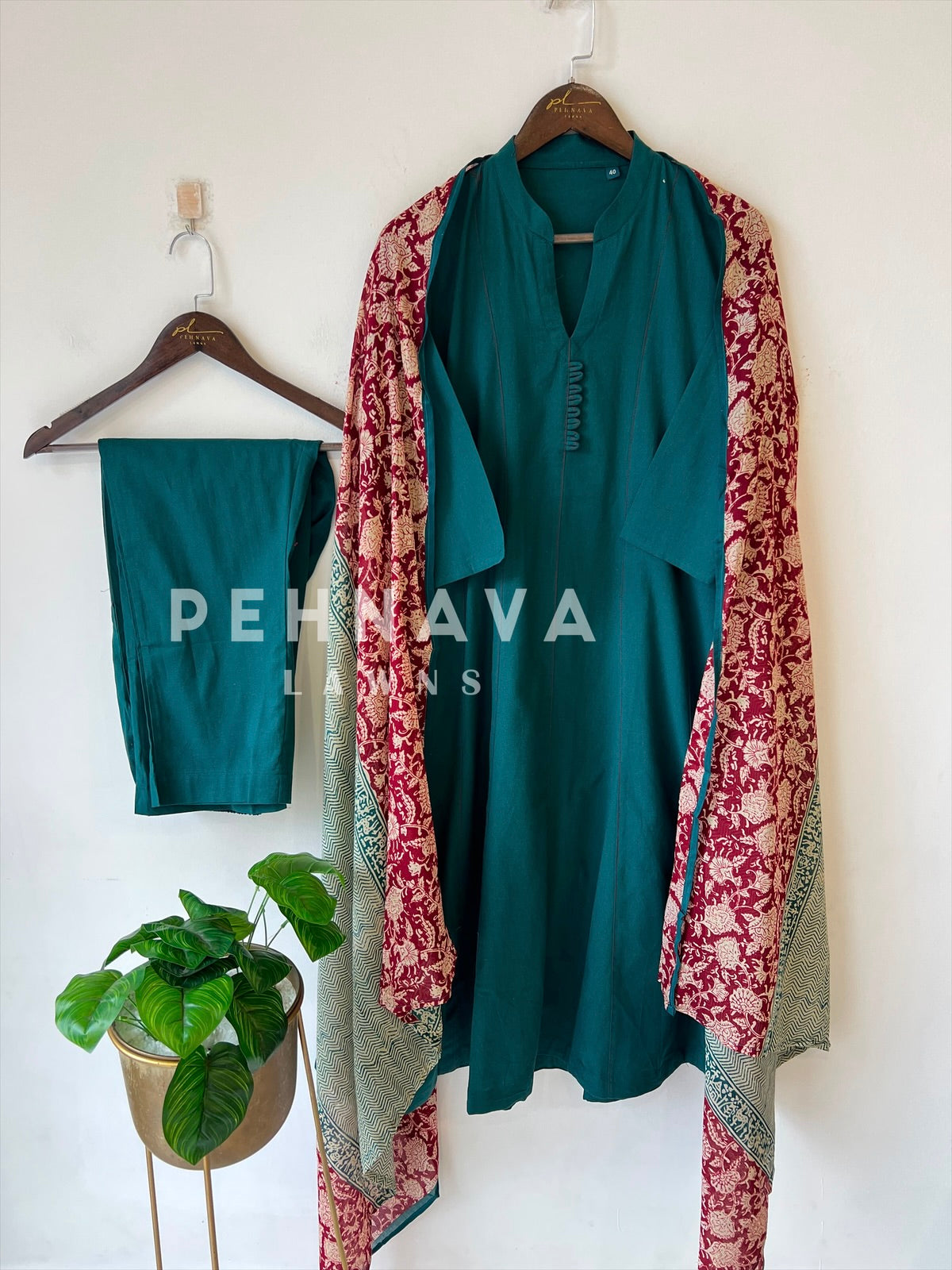 Front Panel Kurta Set with Dupatta