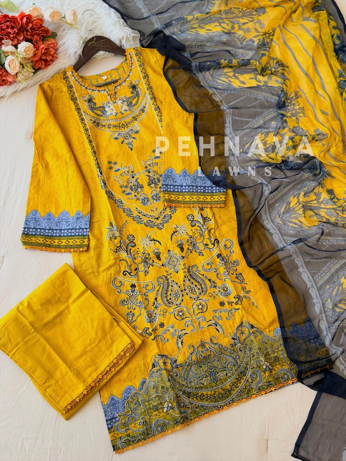 Signature Embroidered Lawn Unstitched Suit