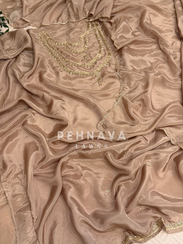 Premium Neck Emblished Unstitched Suit