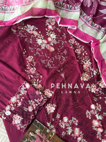Embroidered Semi Stitched Suit-4214