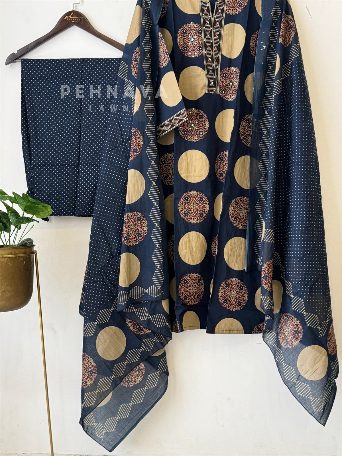 Block-Printed Cotton Suit Set