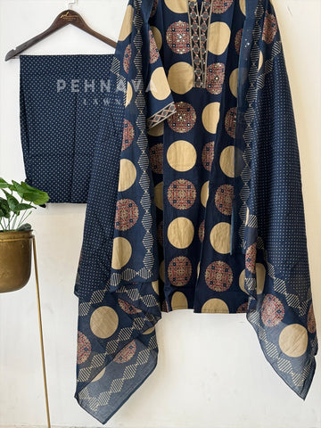 Block-Printed Cotton Suit Set