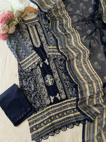 New Blue&Red Pakistani Suit