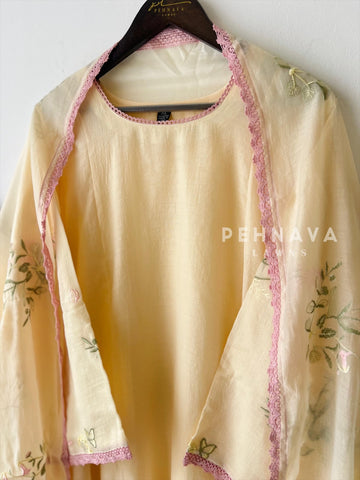 Lace-Trimmed Embroidered Suit-4139 - Pehnava Lawns