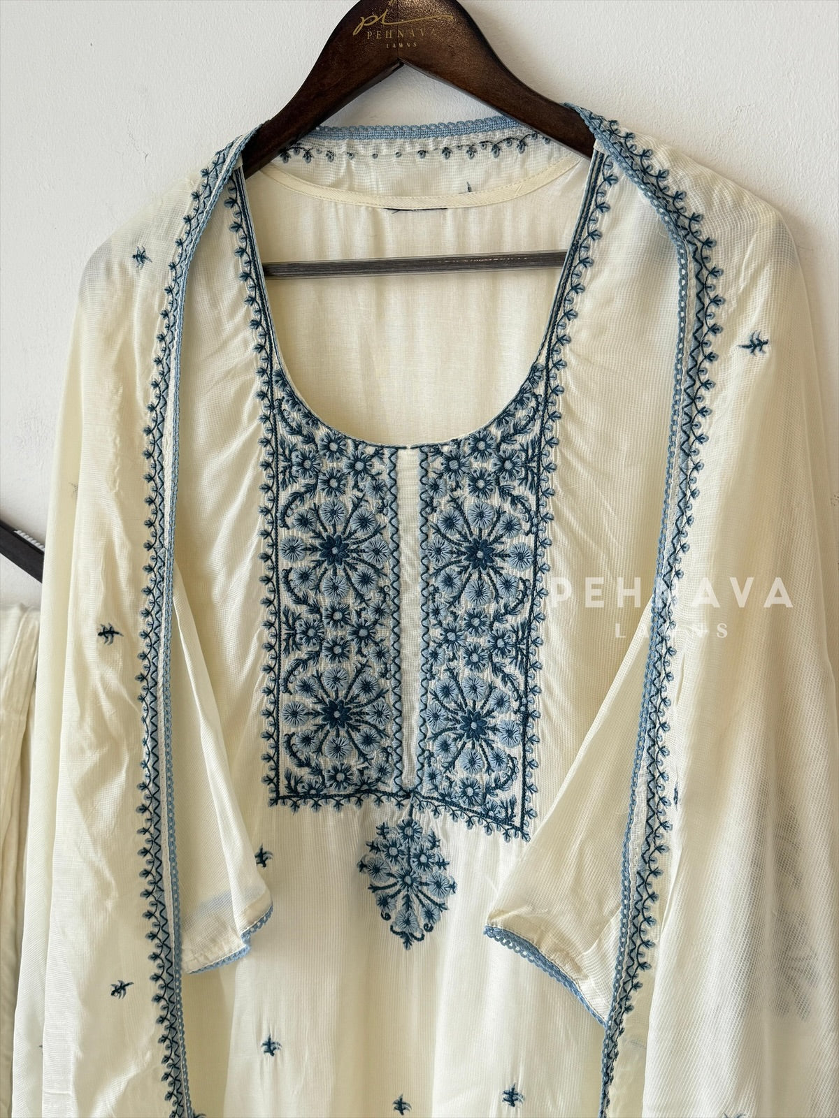 Soft checks  Embroidered Suit-6103 - Pehnava Lawns