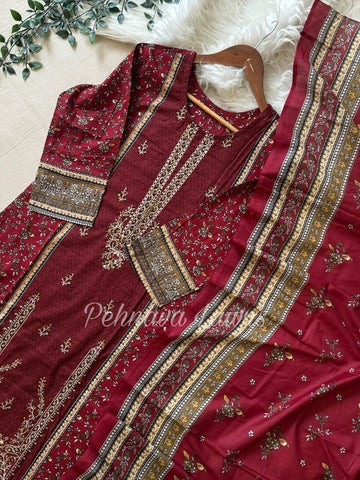 Cut dana detailed cotton suit-3457/3547
