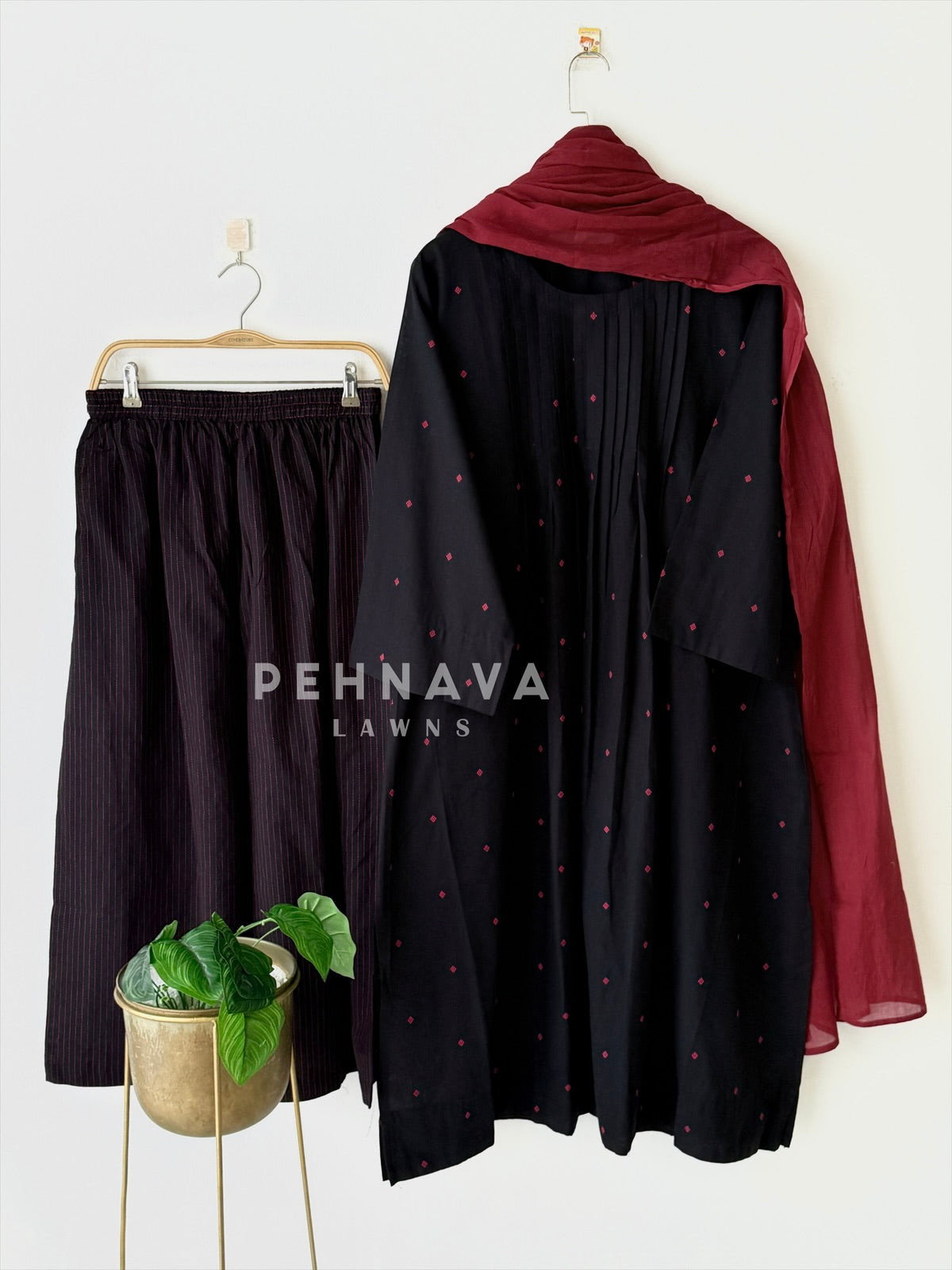 Daily Wear Cotton Pleated Suit Set-6172