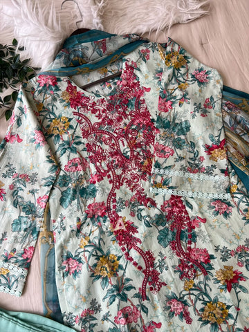 Unstitched  Lawn Suit-1403