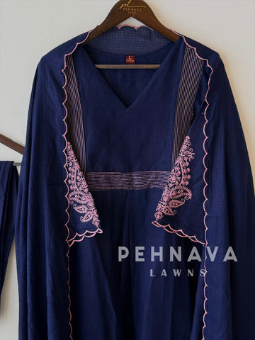 Cotacheck Embroidered Suit 13081