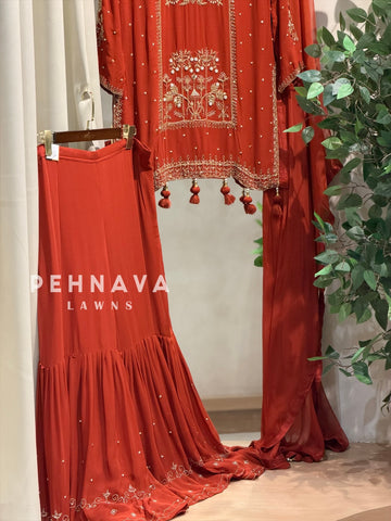 Premium  Handworked Sharara Suit