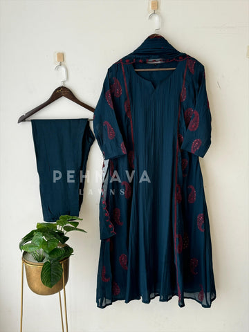 Chanderi Embroidery Suit Set-22158