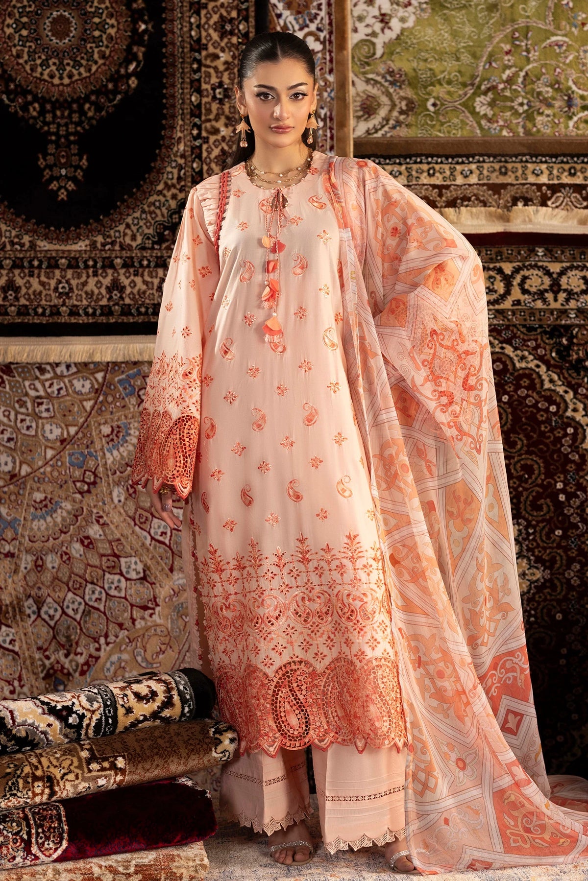 Adan’s Chenille premium unstitched suit-D08 - Pehnava Lawns