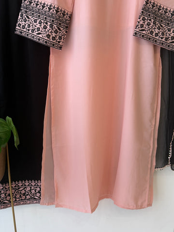 Border Embroidered Three Piece Set-420