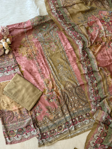 Dual Shade Muslin Suit-198