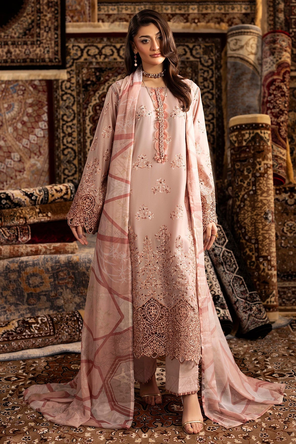 Adan’s Chenille premium unstitched suit-D04 - Pehnava Lawns