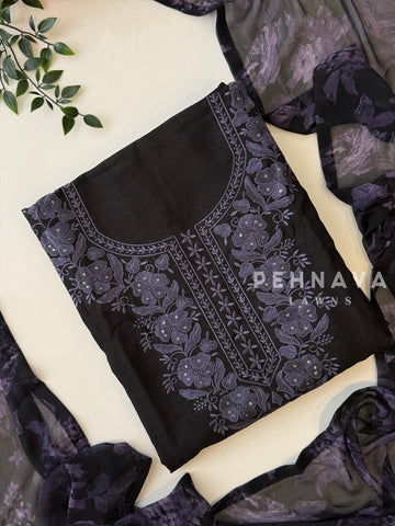 Floral Embroidered Unstitched Suit