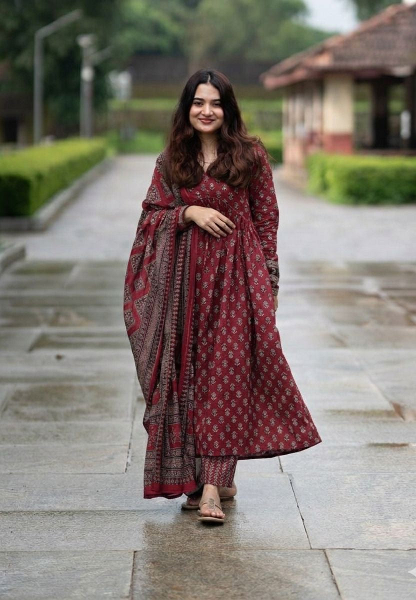 New-Classic Ajrakh Print Suit