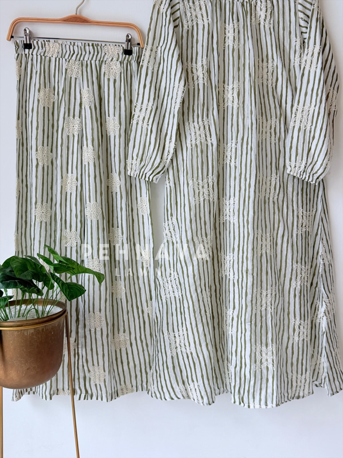 Stripe Embroidered Co-ord Set-4147 - Pehnava Lawns