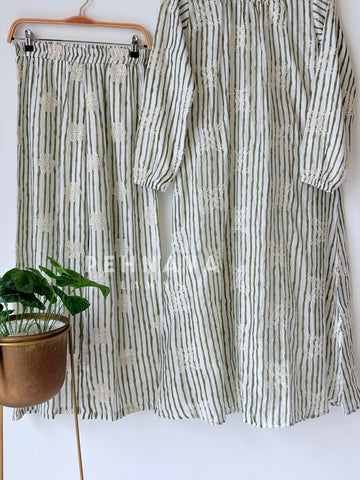 Stripe Embroidered Co-ord Set-4147 - Pehnava Lawns