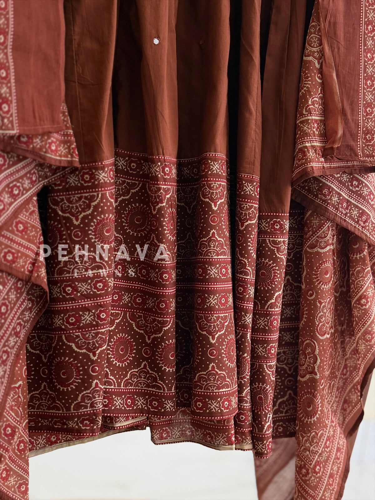 Border Printed Cotton Suit Set