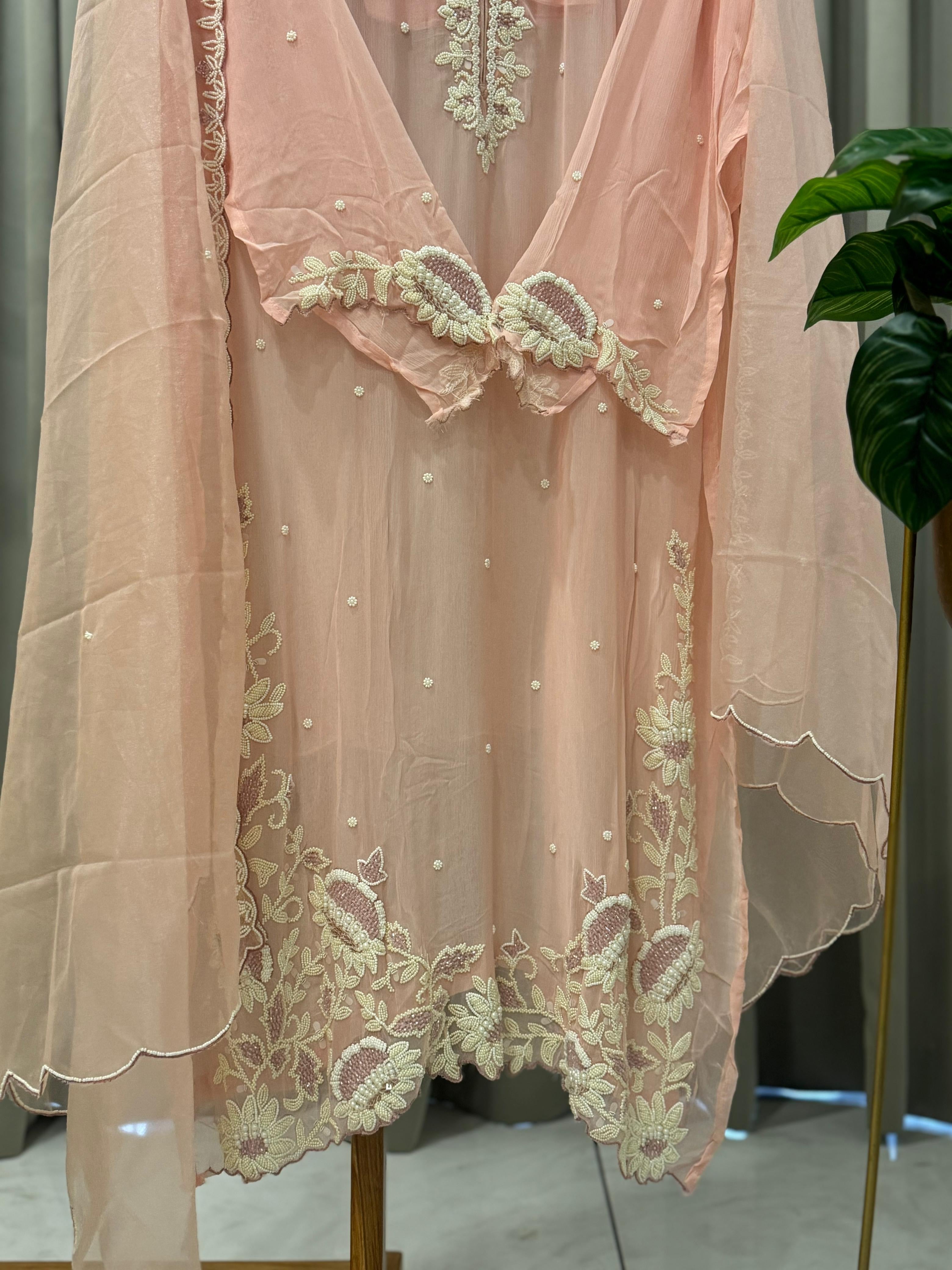 Premium Handworked Semi-Stitched Pakistani Suit - Pehnava Lawns