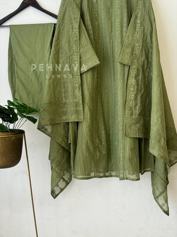Chanderi Embroidered Suit