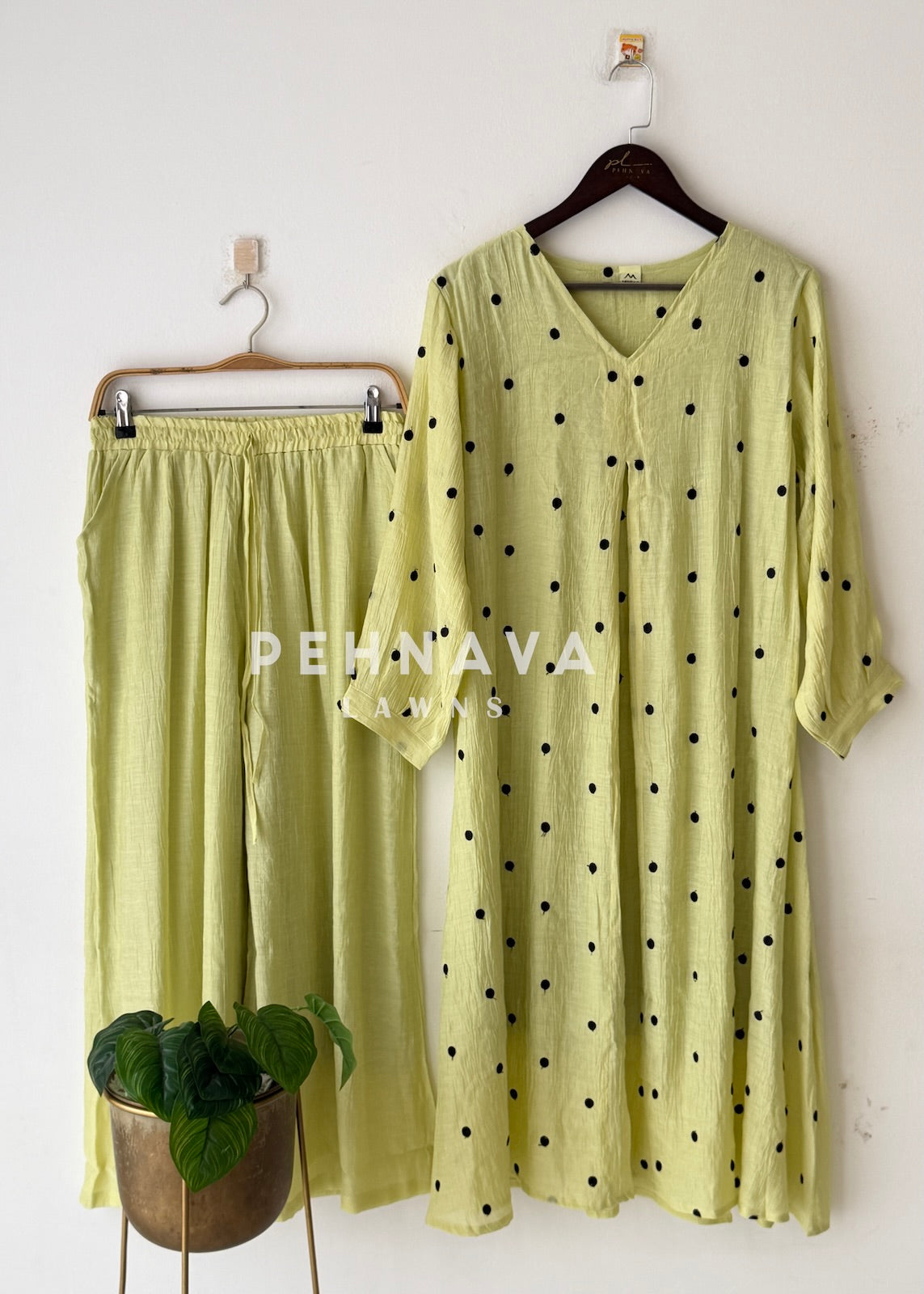 Polka Dot Embroidered Imported Suit-220
