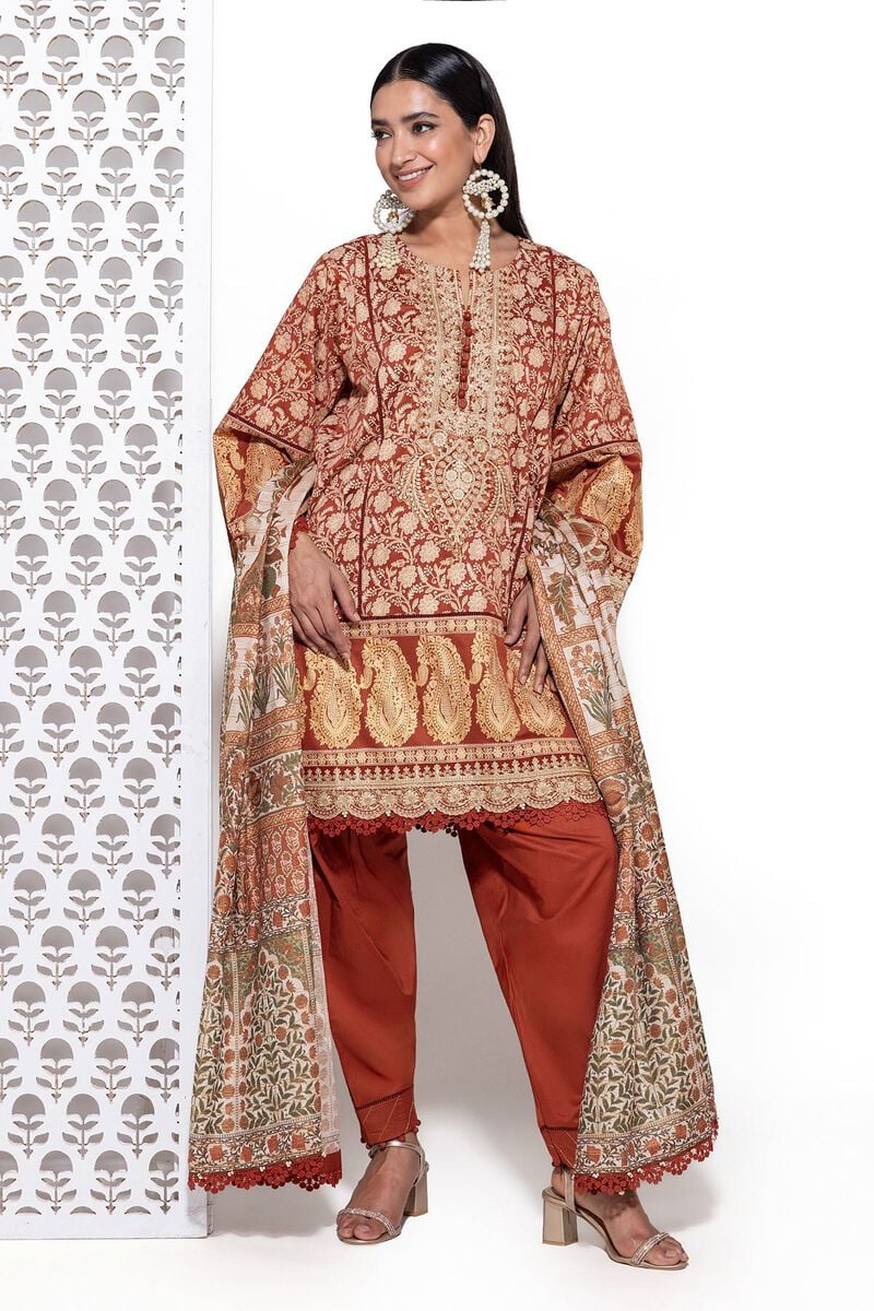 Khaadi Unstitched embroidered Lawn suit-7936