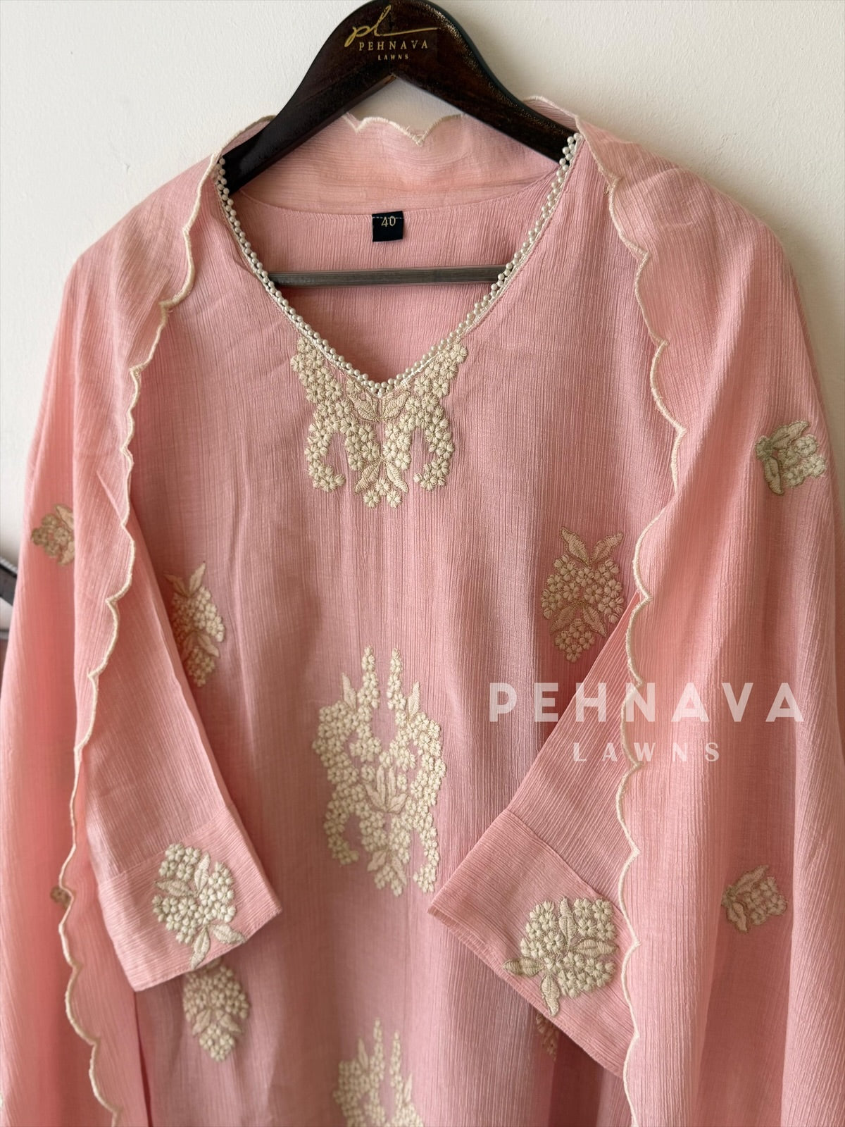 Scallop Embroidered Suit-4169 - Pehnava Lawns