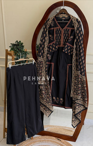 Printed Yoke Panel Suit Set 204
