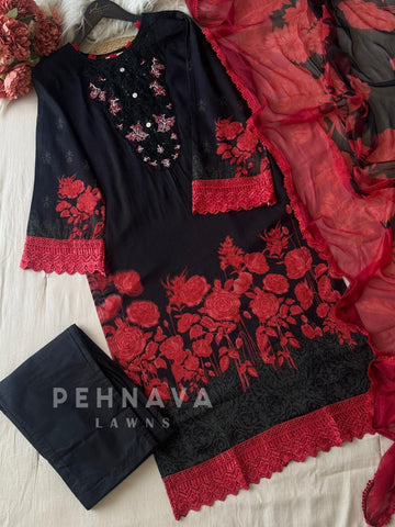 Lace Detailed Pakistani Suit-AZ-1115 - Pehnava Lawns