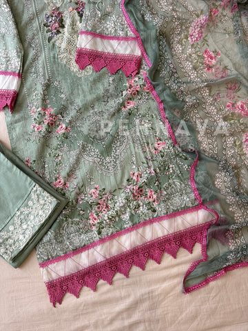Cotton Lace Detail Suit Set-1487