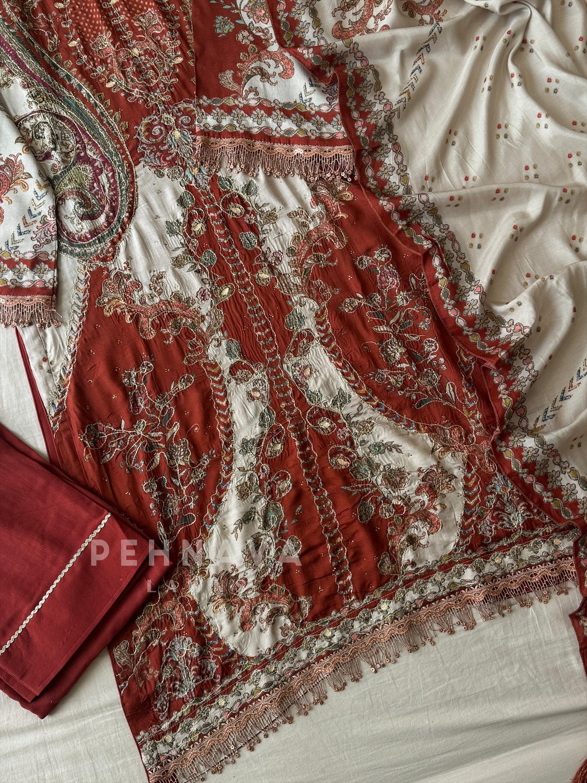 Paisley Muslin Suit-KT-334