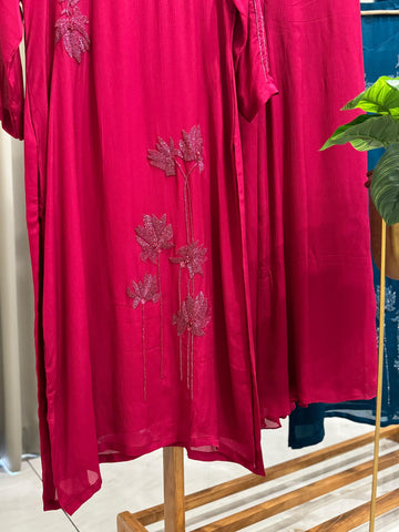 Floral Handworked Chinnon Salwar Kameez