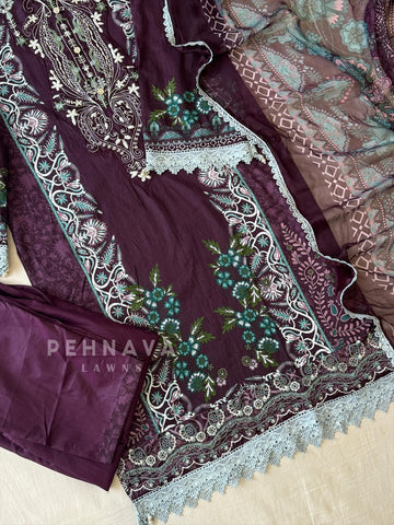 Embroidery Print Suit-1460