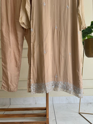 Viscous organza handworked suit-with color options (light)