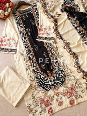 Muslin Unstitched Suit 358B - Pehnava Lawns
