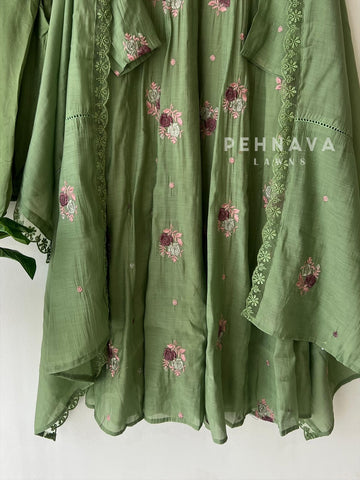 Embroidered Three Piece Suit-15686