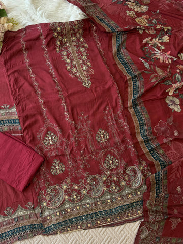 Premium viscous muslin suit-246