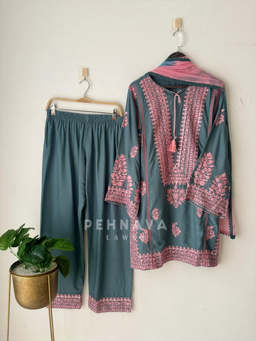 New Blue Trendy Farshi Salwar-137 - Pehnava Lawns