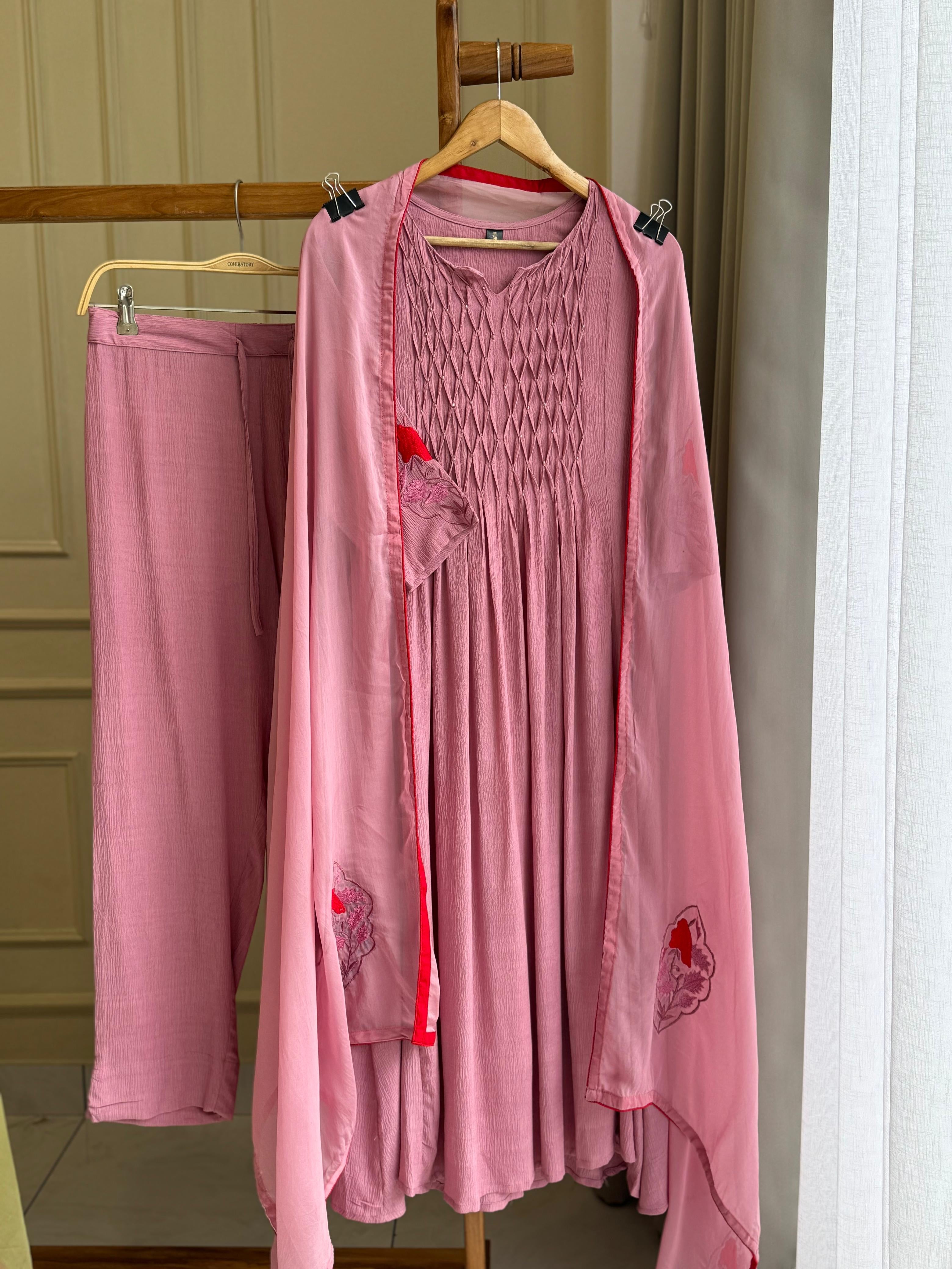 Crinkle Rayon 3 peice suit-5476