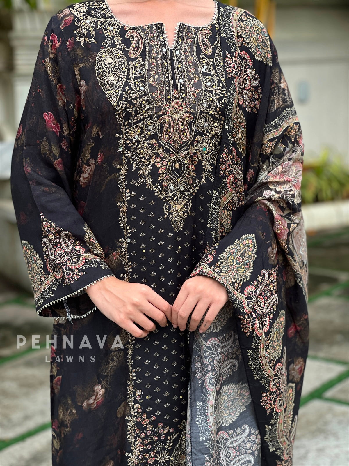 Muslin Unstitched Suit-339