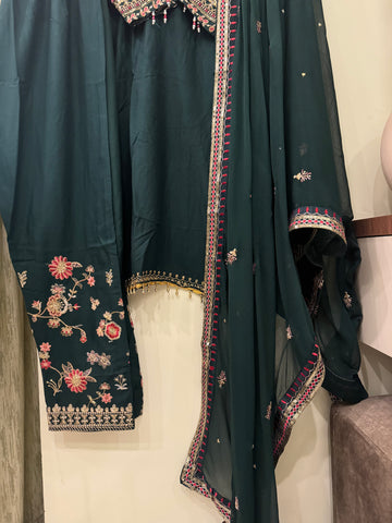Comfy Rayon party wear with embroidered bottom 104