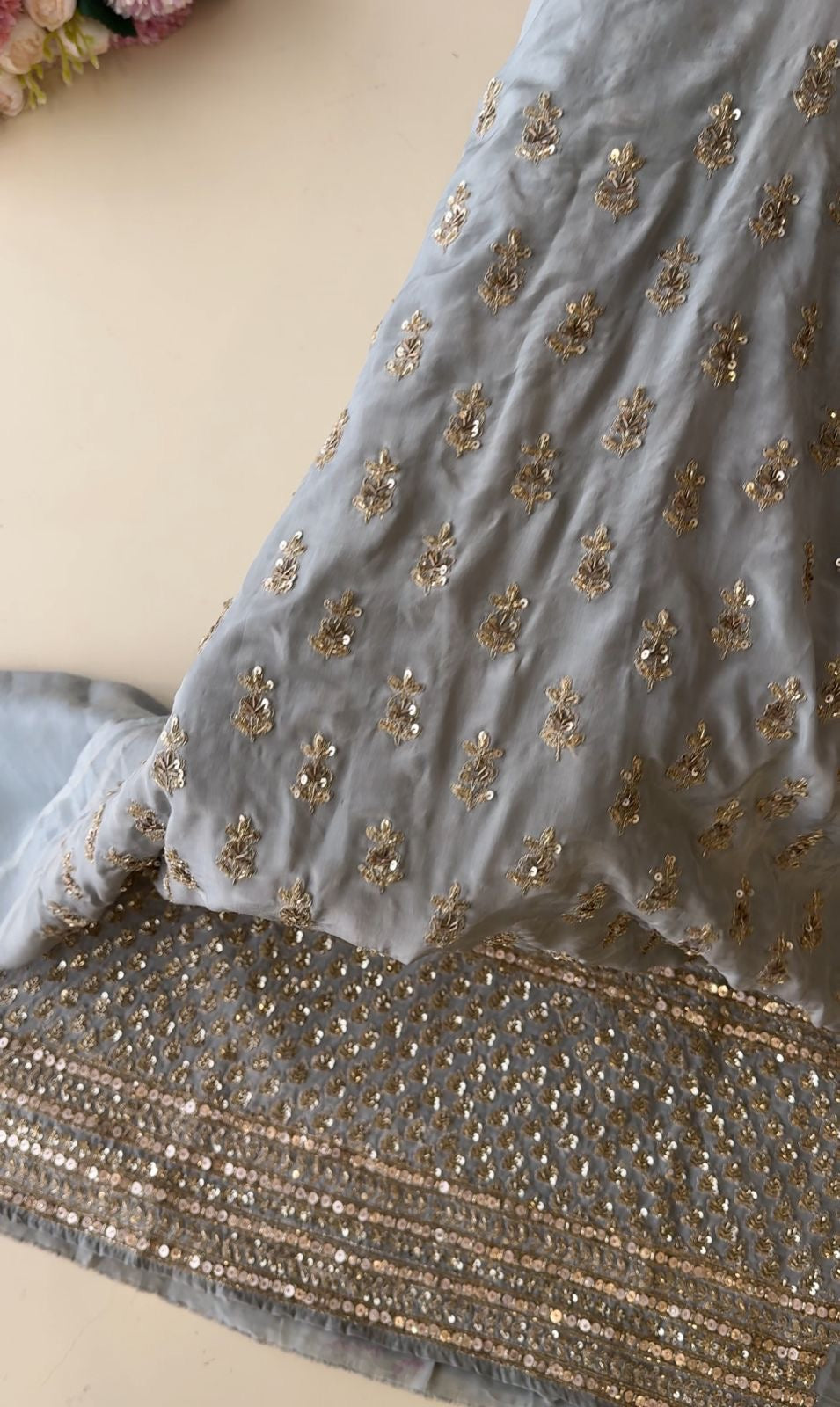 Heavy Handworked Crepe Suit -1178