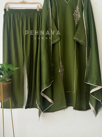 Handworked panel cut Chanderi Suit-3508 - Pehnava Lawns